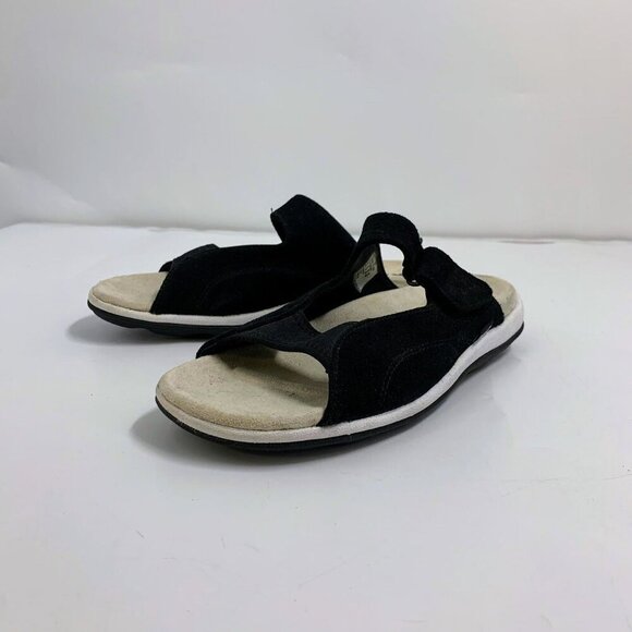 Ryka Women's Skye Black Suede Sandal Comfort Flip Flop Size 9 - Picture 1 of 12